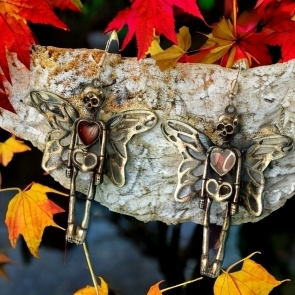 BETSEY JOHNSON GOTHIC FAIRY EARRINGS 2 - Picture 1 of 4